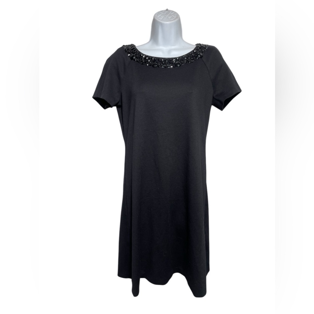 Democracy dress size 0 stunning black midi dress with beaded embellishments‎ 🖤